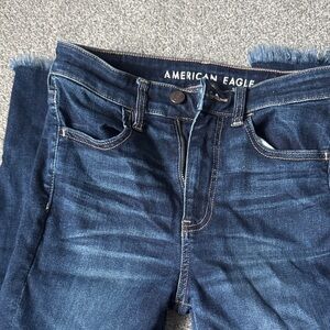 American Eagle Outfitters Dark Blue Ankle Jeans
